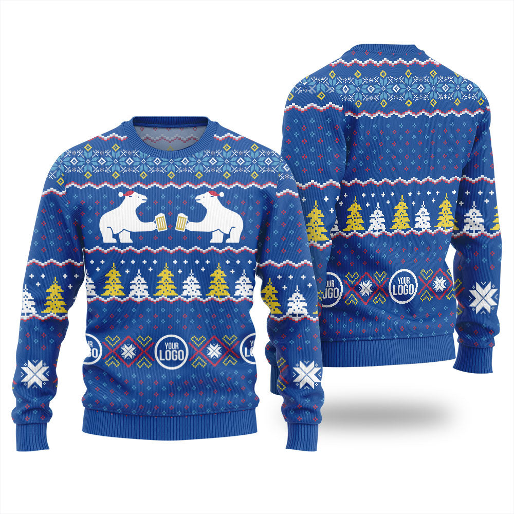 Custom Logo Beer Cheer Funny Christmas Sweater For Business