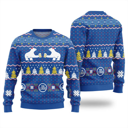 Custom Logo Beer Cheer Funny Christmas Sweater For Business