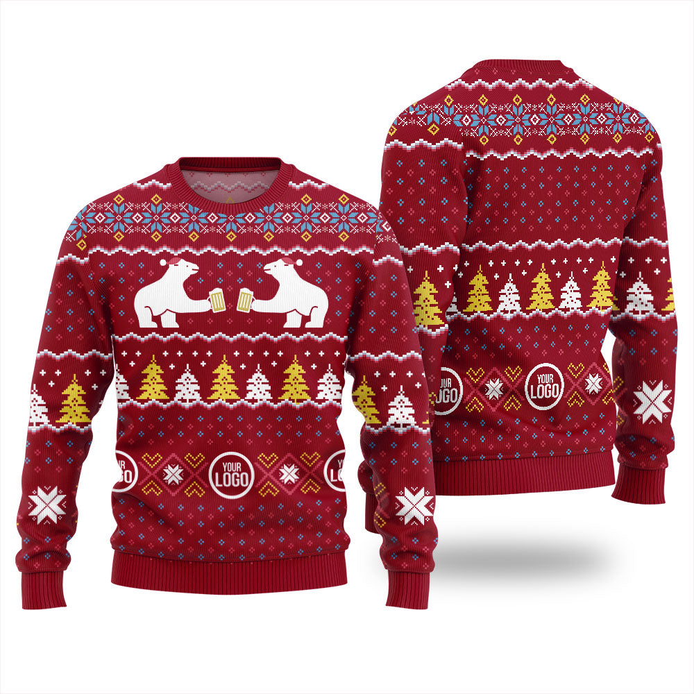Custom Logo Beer Cheer Funny Christmas Sweater For Business