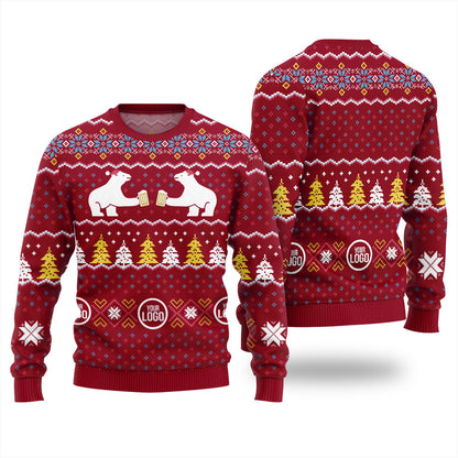 Custom Logo Beer Cheer Funny Christmas Sweater For Business
