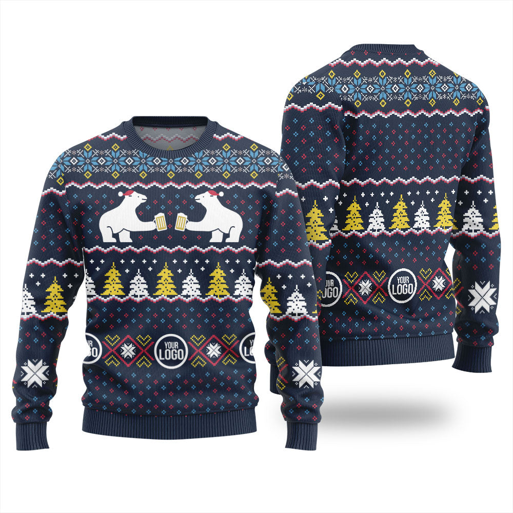 Custom Logo Beer Cheer Funny Christmas Sweater For Business