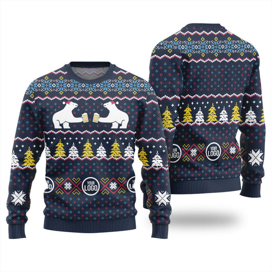 Custom Logo Beer Cheer Funny Christmas Sweater For Business