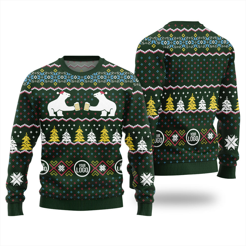 Custom Logo Beer Cheer Funny Christmas Sweater For Business