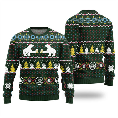 Custom Logo Beer Cheer Funny Christmas Sweater For Business