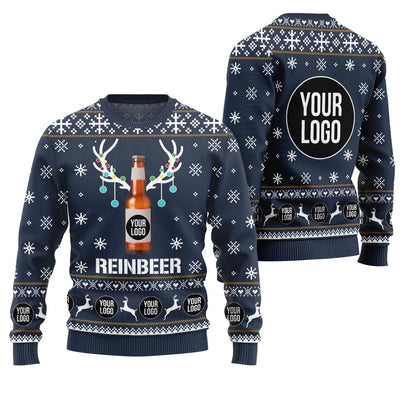 Custom Logo Beer Reindeer Ugly Sweater