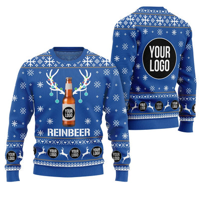 Custom Logo Beer Reindeer Ugly Sweater