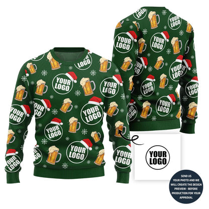Custom Logo Beer Ugly Christmas Sweater For Team