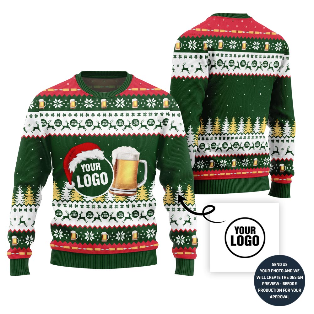 Custom Logo Beer Ugly Christmas Sweater