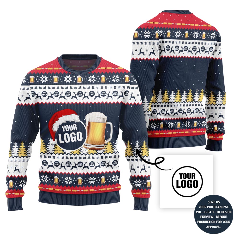 Custom Logo Beer Ugly Christmas Sweater