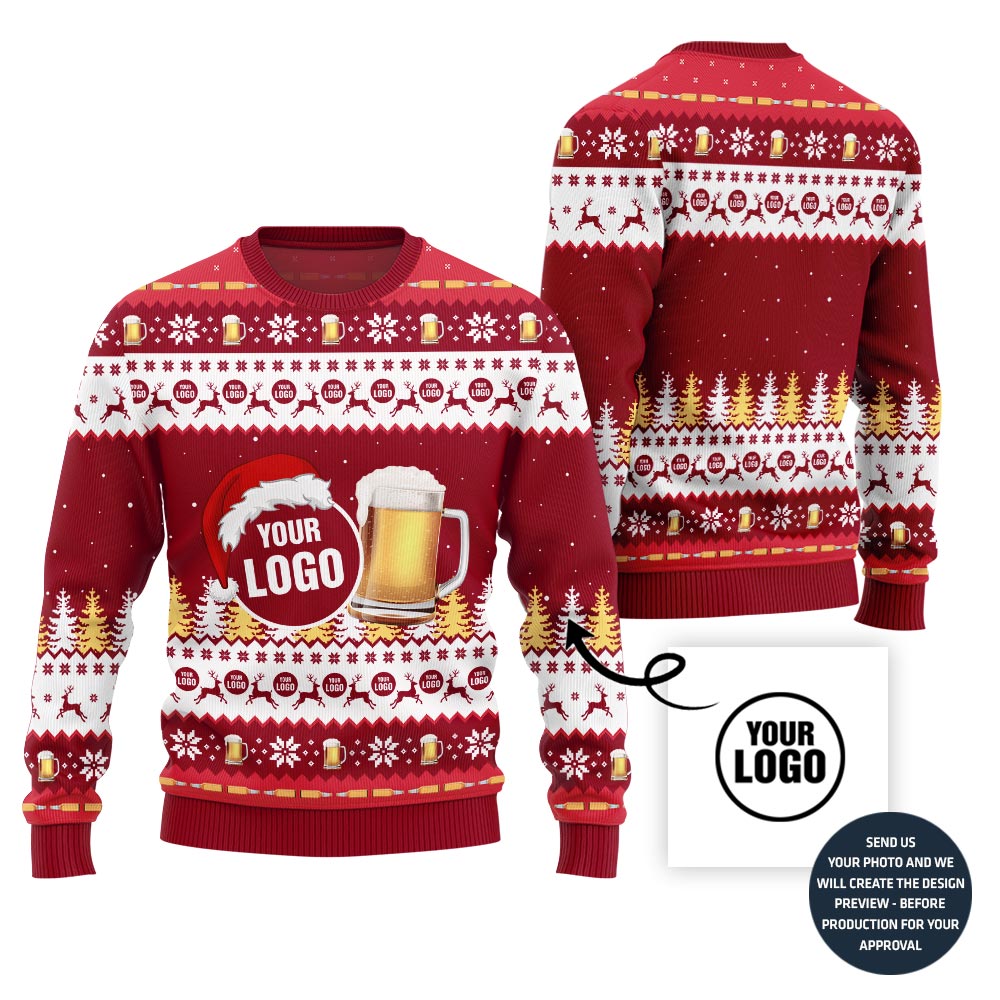 Custom Logo Beer Ugly Christmas Sweater