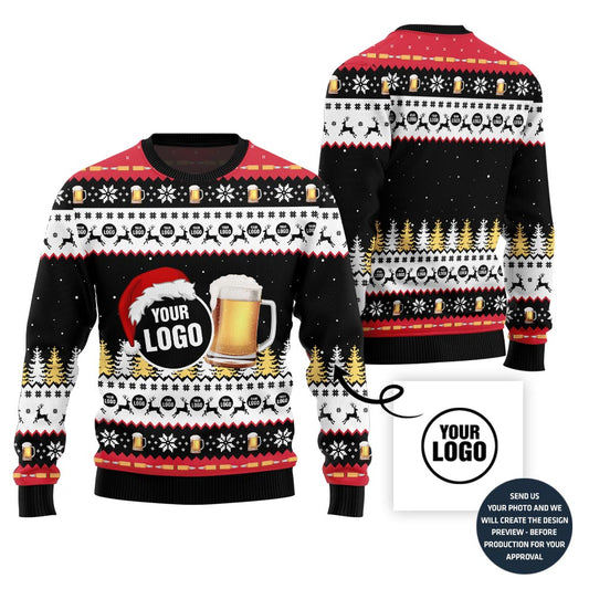 Custom Logo Beer Ugly Christmas Sweater