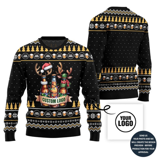 Custom Logo Beer Ugly Xmas Sweater
