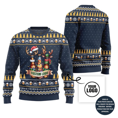 Custom Logo Beer Ugly Xmas Sweater