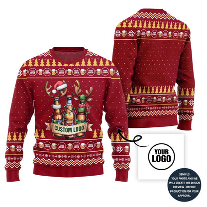 Custom Logo Beer Ugly Xmas Sweater