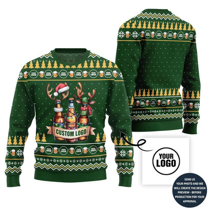 Custom Logo Beer Ugly Xmas Sweater