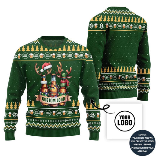 Custom Logo Beer Ugly Xmas Sweater