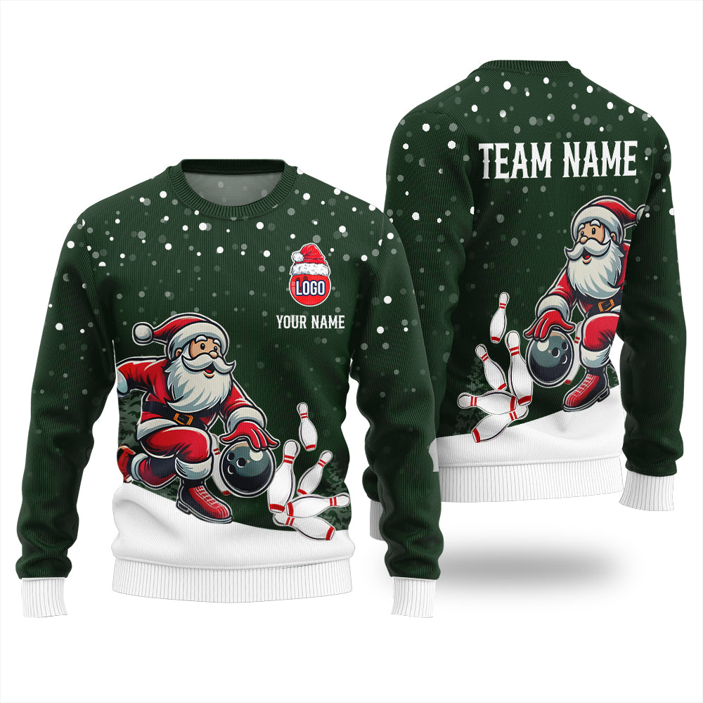 Custom Logo Bowling Team Ugly Christmas Sweater