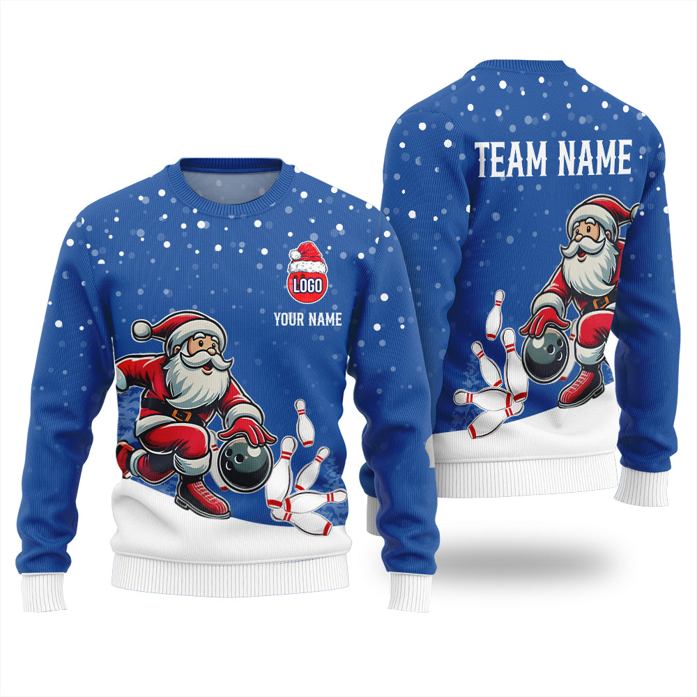 Custom Logo Bowling Team Ugly Christmas Sweater