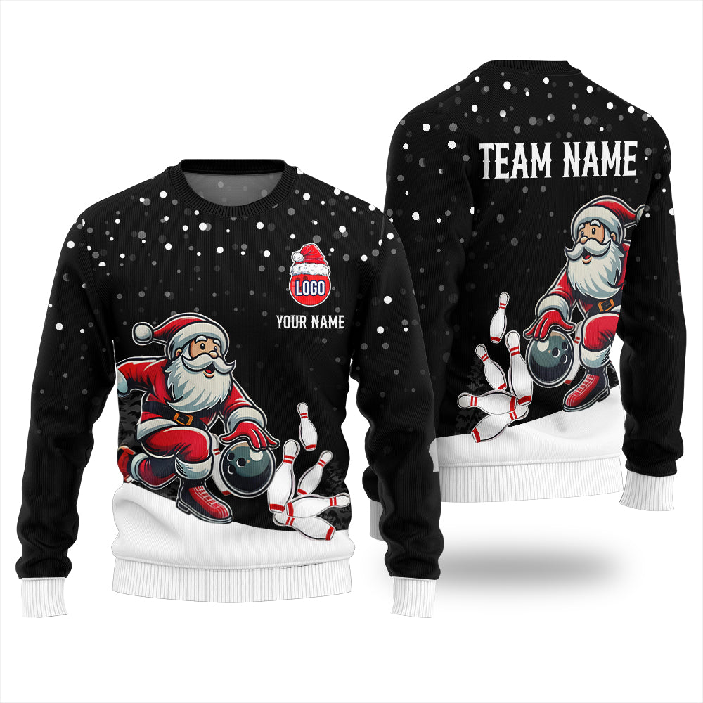 Custom Logo Bowling Team Ugly Christmas Sweater