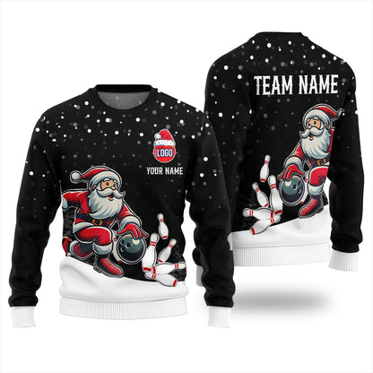 Custom Logo Bowling Team Ugly Christmas Sweater