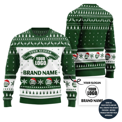 Custom Logo Brand Name And Slogan Christmas Sweater