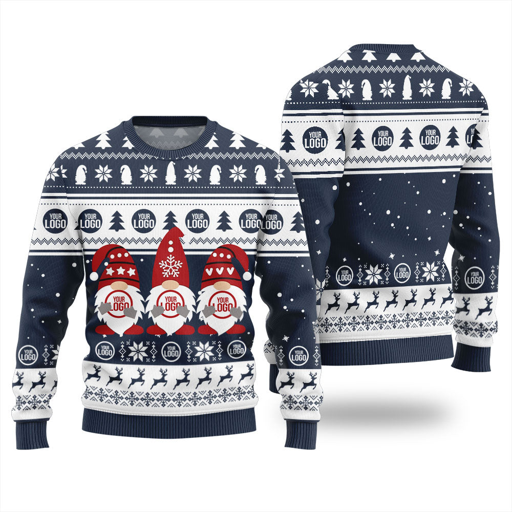 Custom Logo Christmas Gnomes Ugly Sweater