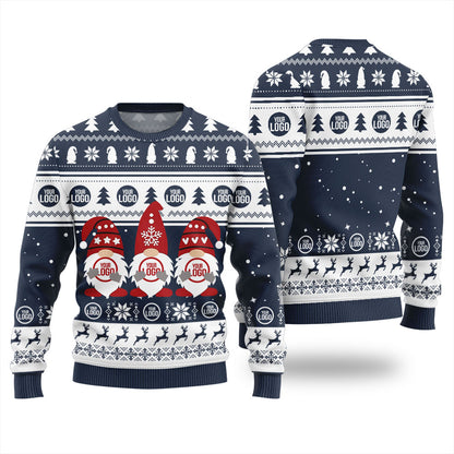 Custom Logo Christmas Gnomes Ugly Sweater