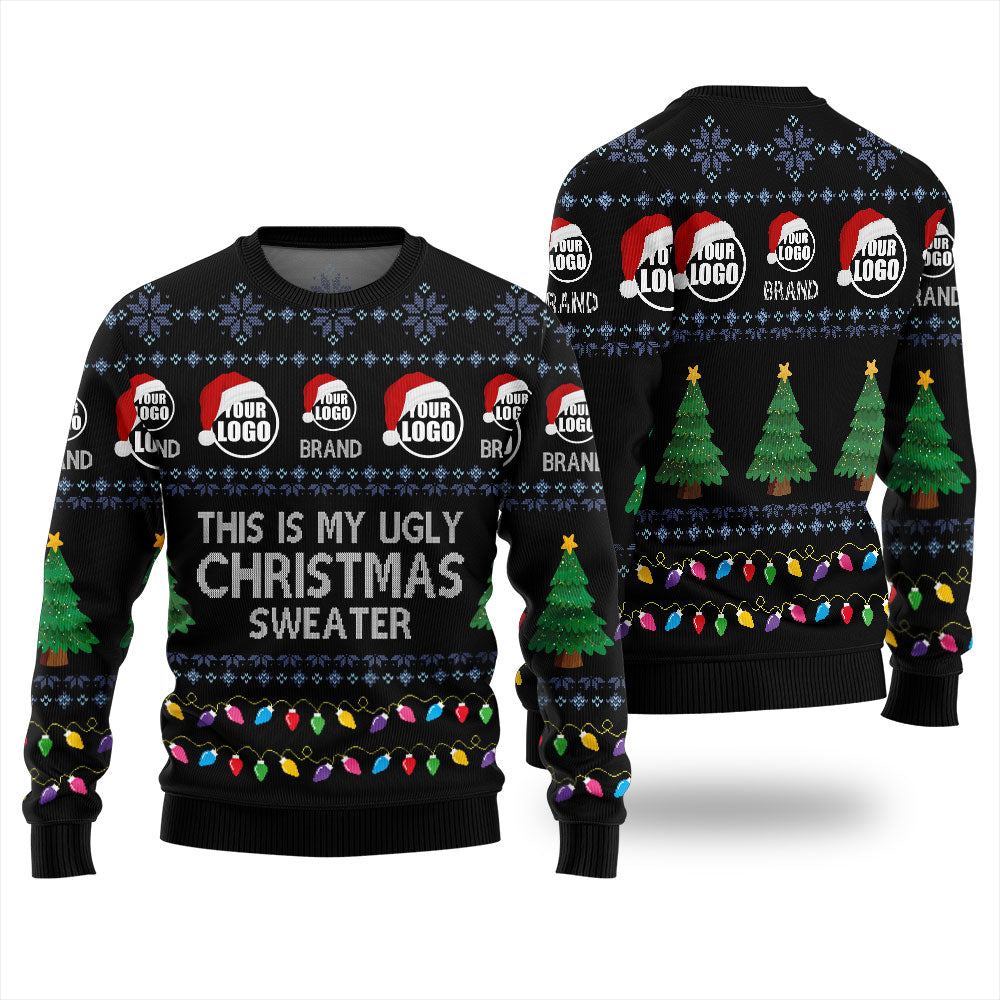 Custom Logo Christmas Sweater Black
