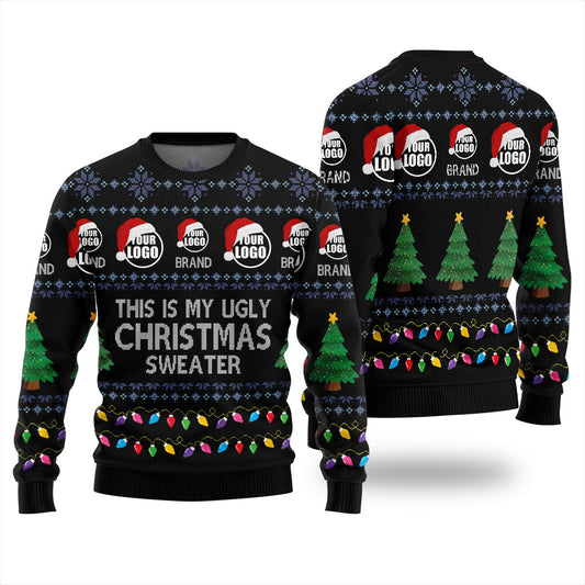 Custom Logo Christmas Sweater Black
