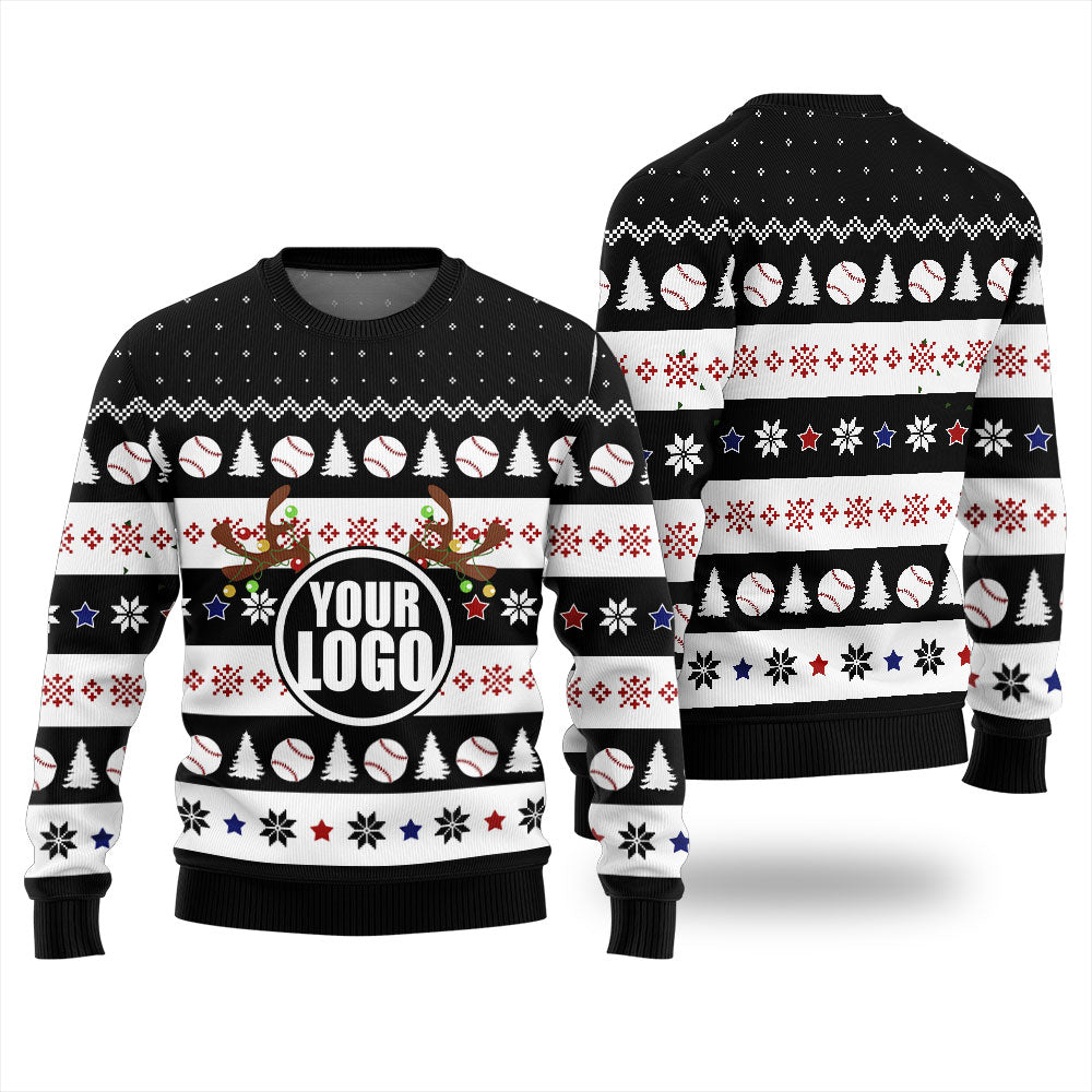 Custom Logo Christmas Sweater For Baseball Team
