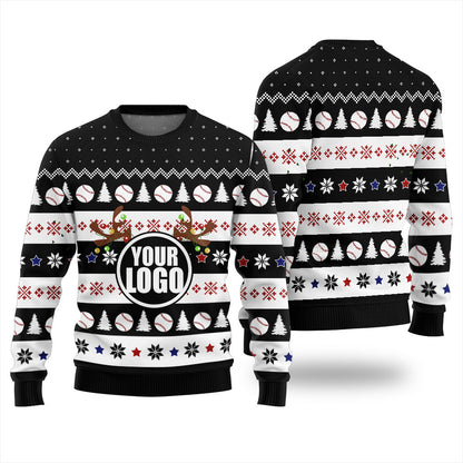 Custom Logo Christmas Sweater For Baseball Team