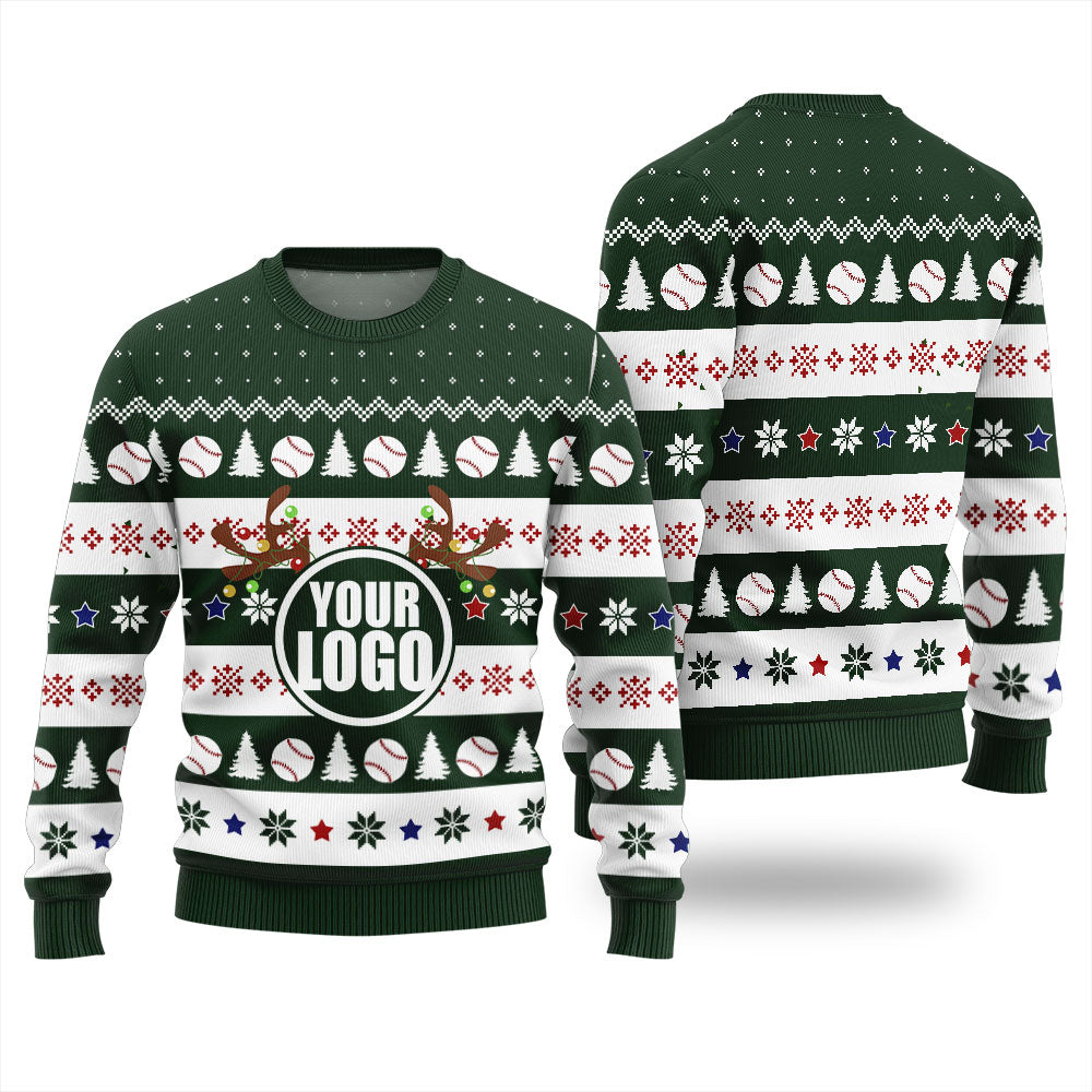 Custom Logo Christmas Sweater For Baseball Team