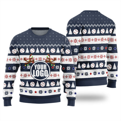 Custom Logo Christmas Sweater For Baseball Team
