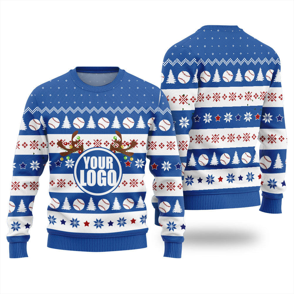Custom Logo Christmas Sweater For Baseball Team