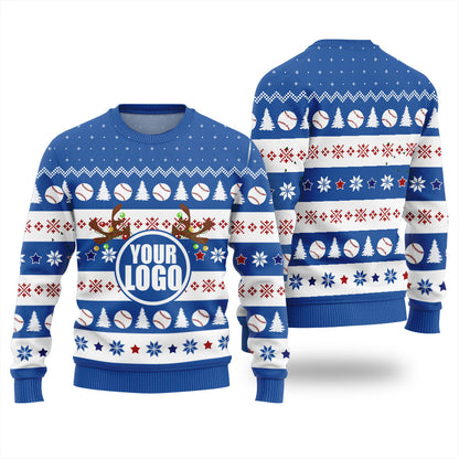 Custom Logo Christmas Sweater For Baseball Team