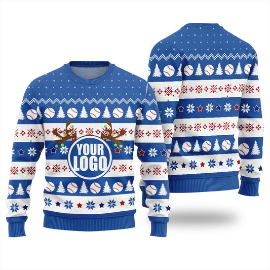 Custom Logo Christmas Sweater For Baseball Team