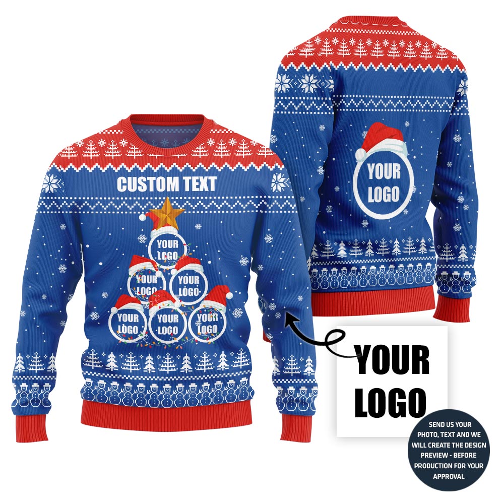 Christmas Tree Custom Logo Ugly Sweater
