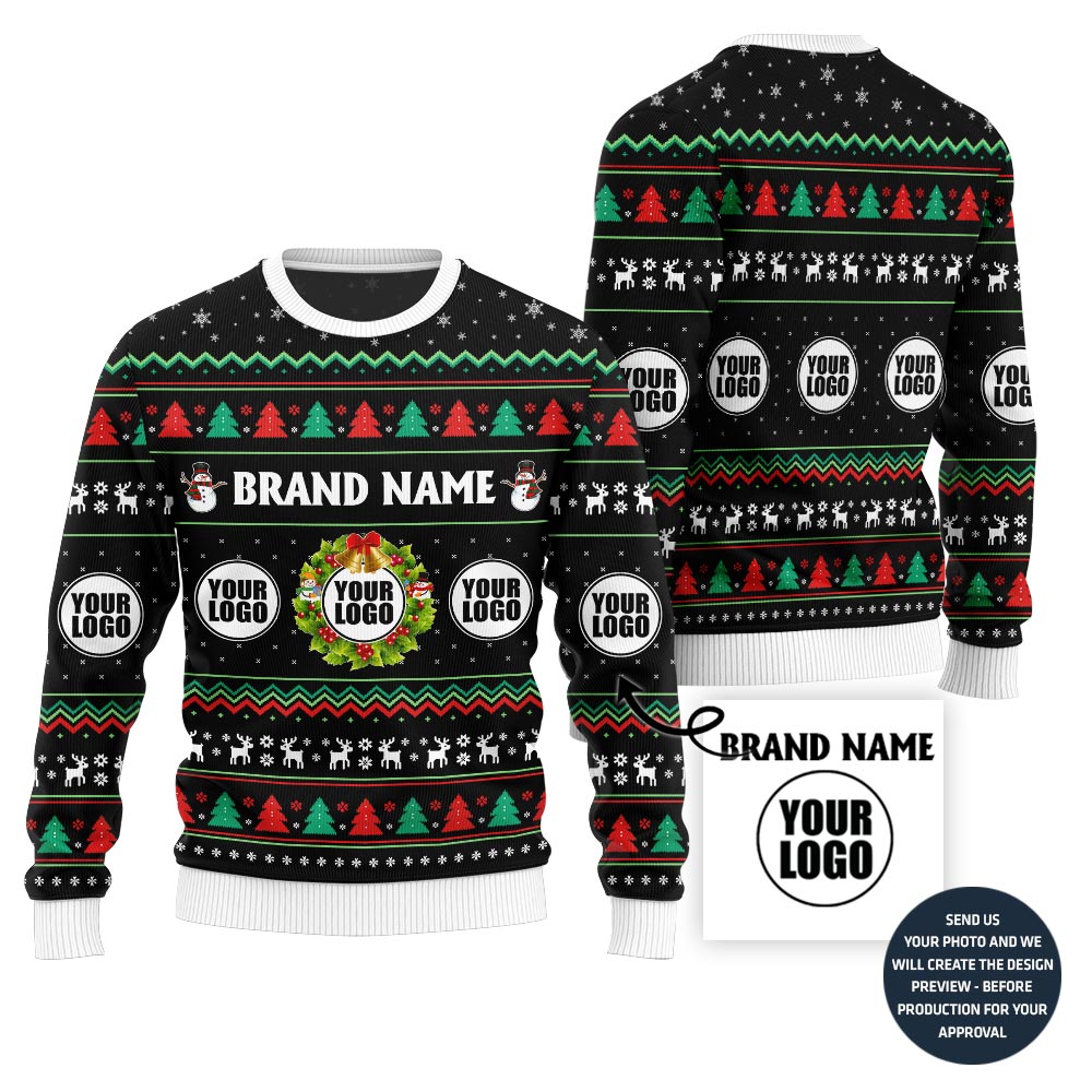 Custom Logo Company Ugly Christmas Sweater