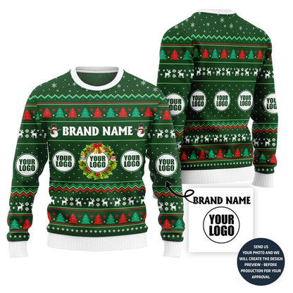 Custom Logo Company Ugly Christmas Sweater