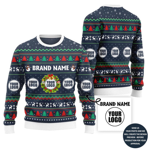 Custom Logo Company Ugly Christmas Sweater