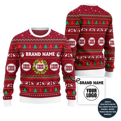 Custom Logo Company Ugly Christmas Sweater