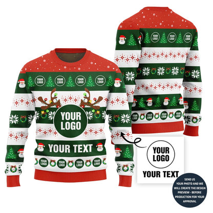 Custom Logo Company Ugly Sweater With Festive Patterns