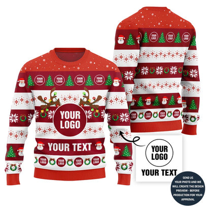 Custom Logo Company Ugly Sweater With Festive Patterns
