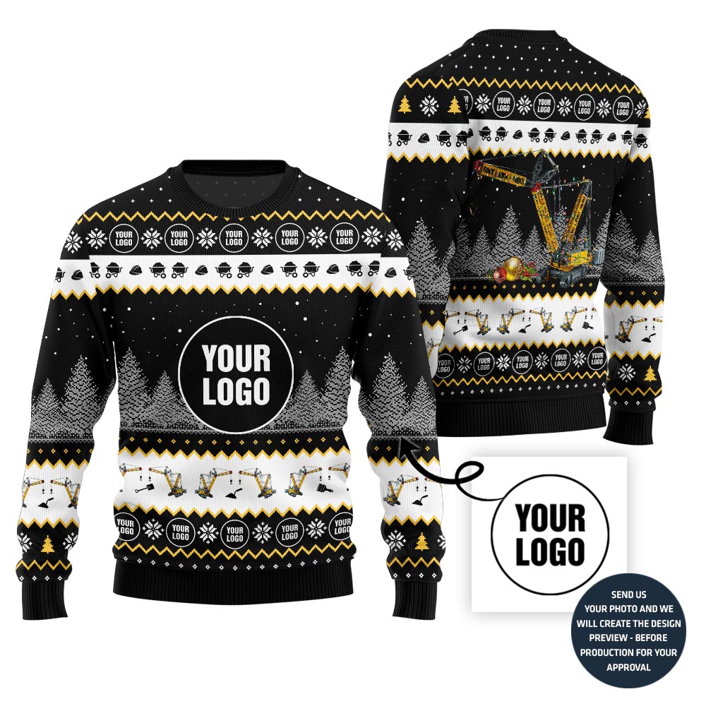 Custom Logo Construction Ugly Christmas Sweater