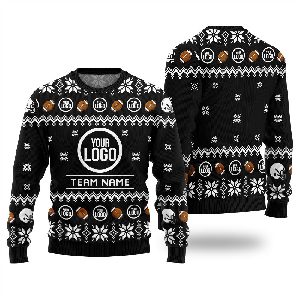Custom Logo Football Team Ugly Christmas Sweater