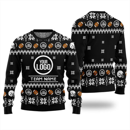 Custom Logo Football Team Ugly Christmas Sweater