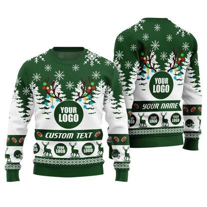 Custom Logo Football Team Ugly Christmas Sweater For Men