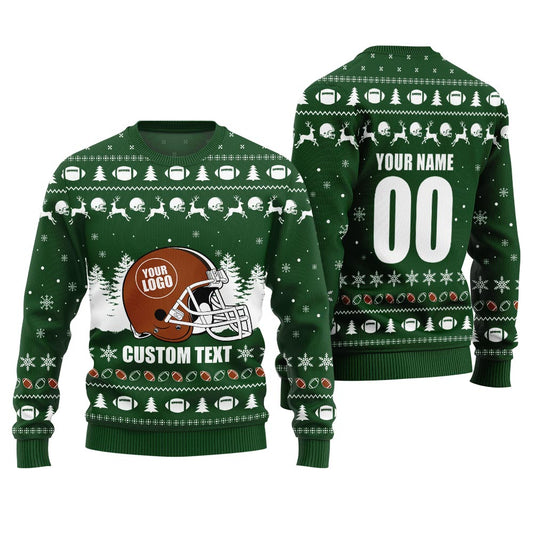 Custom Logo Football Team Ugly Xmas Sweater Women