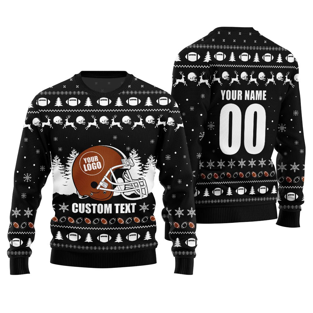 Custom Logo Football Team Ugly Xmas Sweater Women