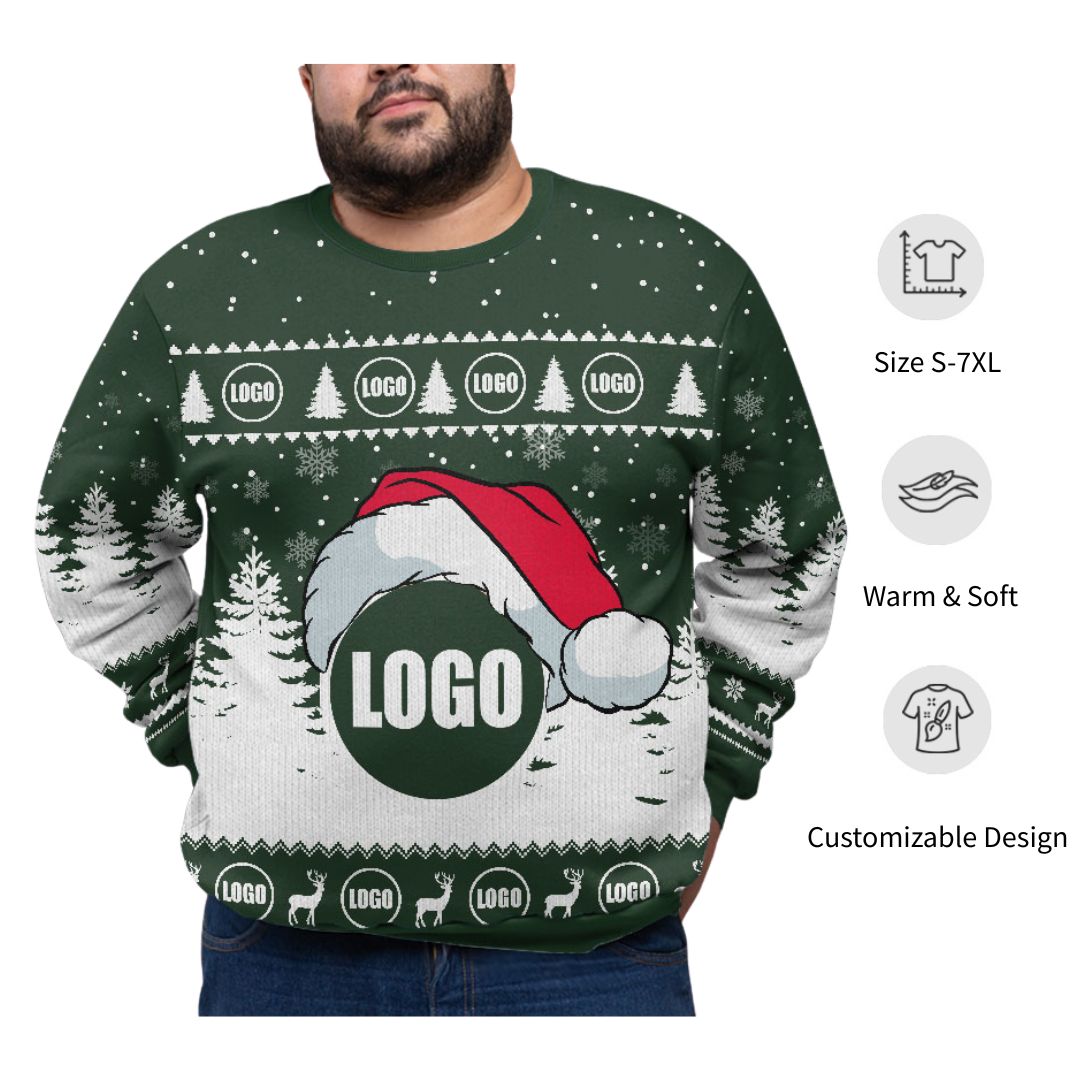 Custom Logo For Business Ugly Christmas Plus Size Sweater